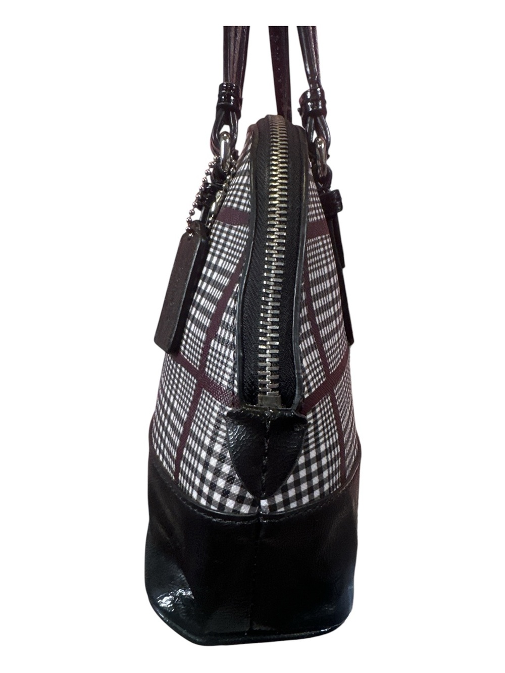 Coach Peyton Cora Domed Glen Plaid Crossbody Bag Like New - Picture 6 of 15
